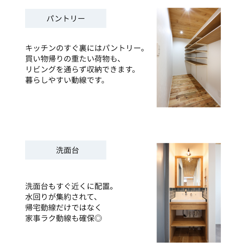 買い物動線　帰宅動線　パントリー